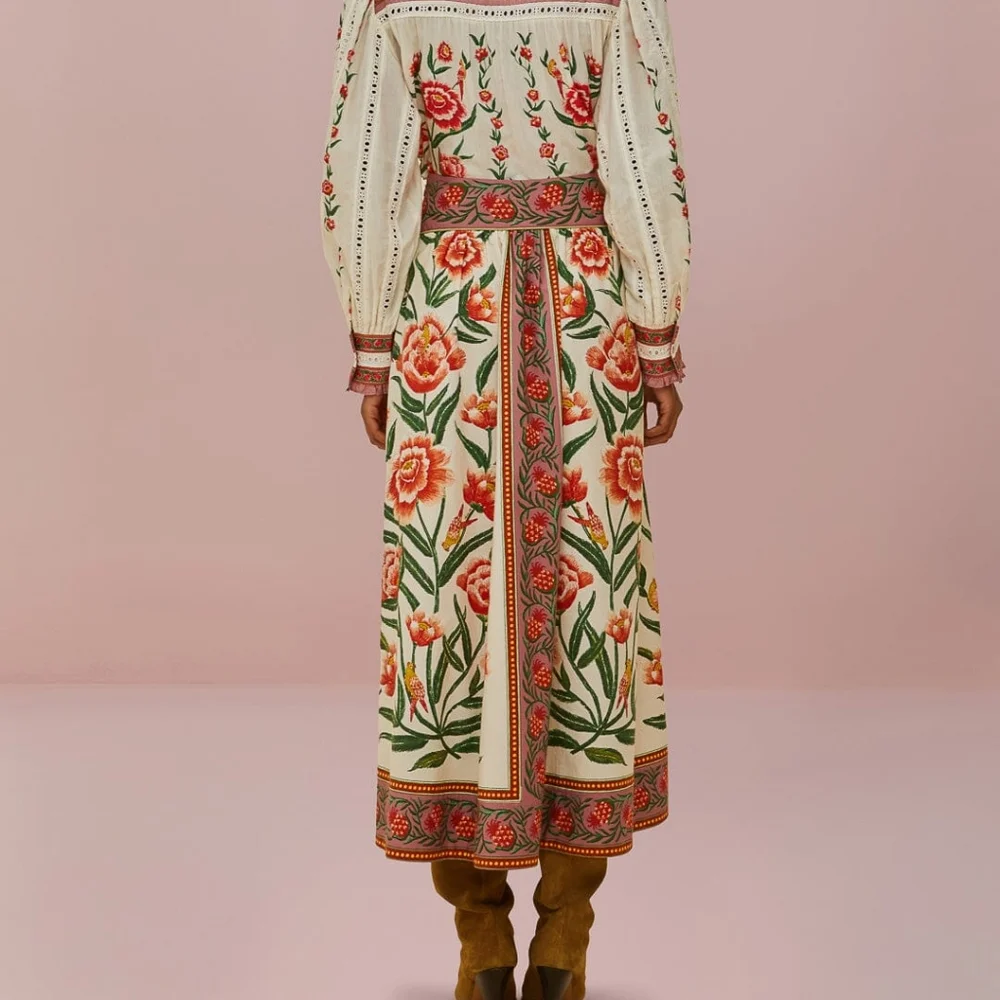 Farm Rio Off White Ainika Skirt, size XS, NWT - Picture 2 of 4